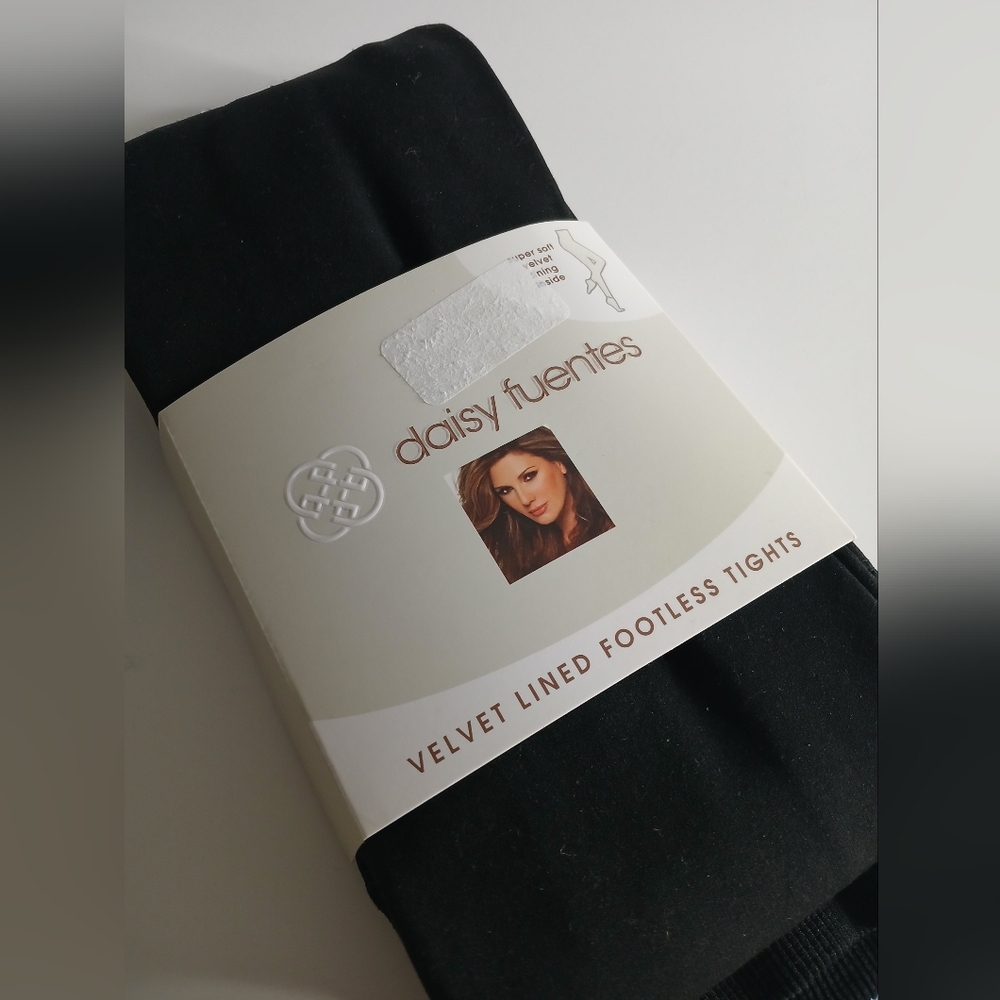 Daisy Fuentes Black Velvet Footless Tights